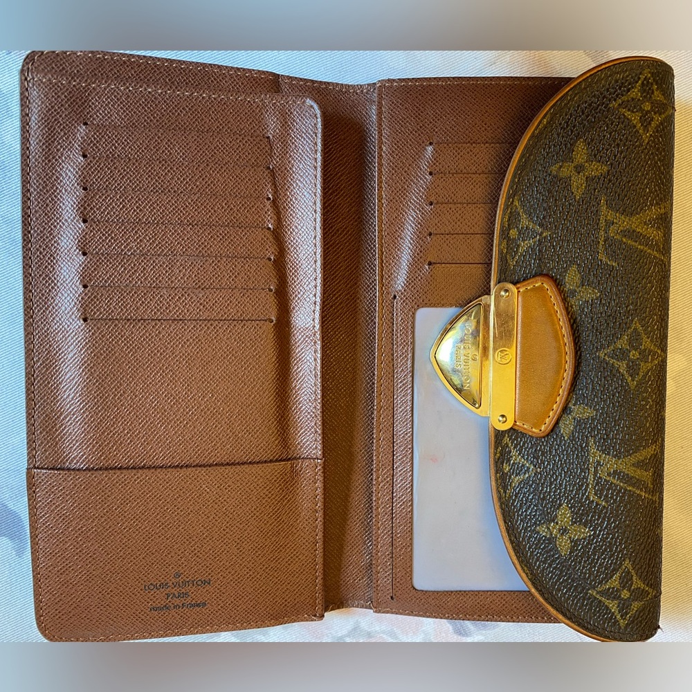 Authentic Louis Vuitton Monogram Eugenie Wallet w/ Brass Push Lock Hardware EUC